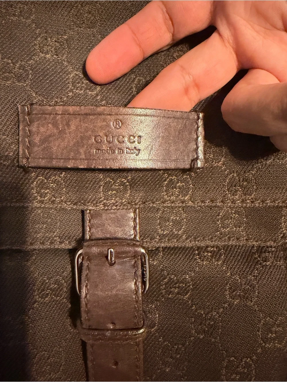 Gucci Dark Brown Monogram Messenger Bag